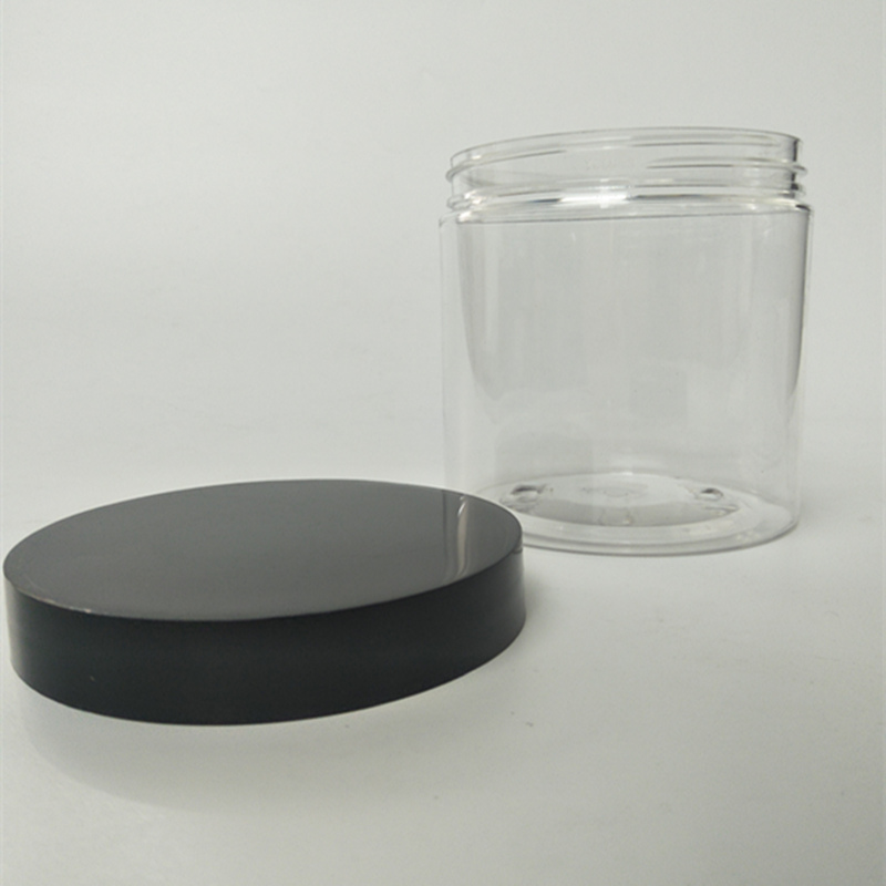 500ml 16.7oz Clear Plastic Jars with Black Lids Wholesale 500ml 16.7oz Clear Plastic Jars with Black Lids Wholesale