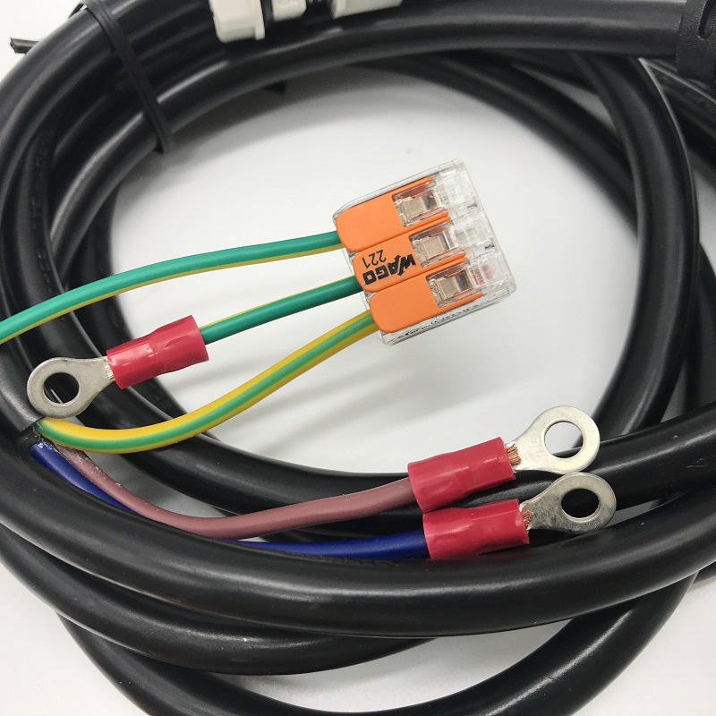 Cable with #6 Ring Terminal and Wago 221 Wire Connector Cable with #6 Ring Terminal and Wago 221 Wire Connector