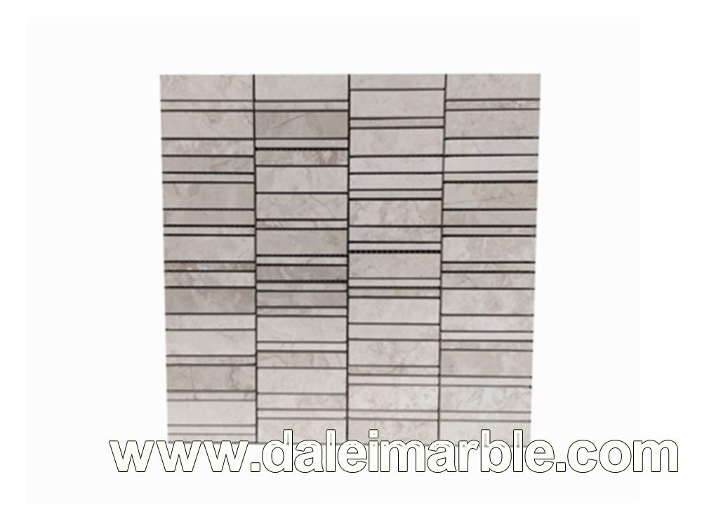 Wooden White Marble Mosaic Tile