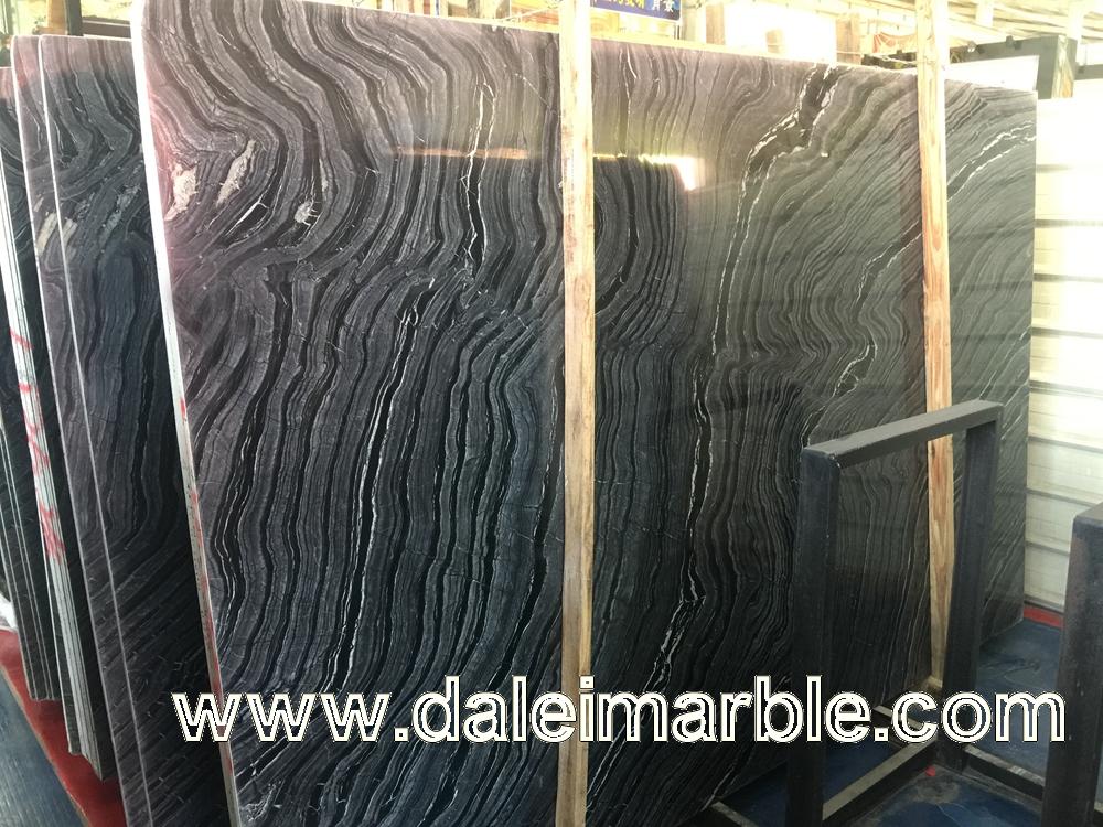 Ancient Wood Black Marble Slab