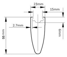 carbon five spoke wheel rim profile