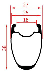 road disc carbon rim 38mm clincher profile