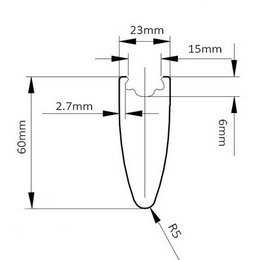 carbon tri spoke wheel rim profile