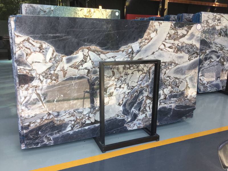 Galaxy Blue Marble Slab Flooring Decorative Wall Covering Galaxy Blue Marble Slab Flooring Decorative Wall Covering