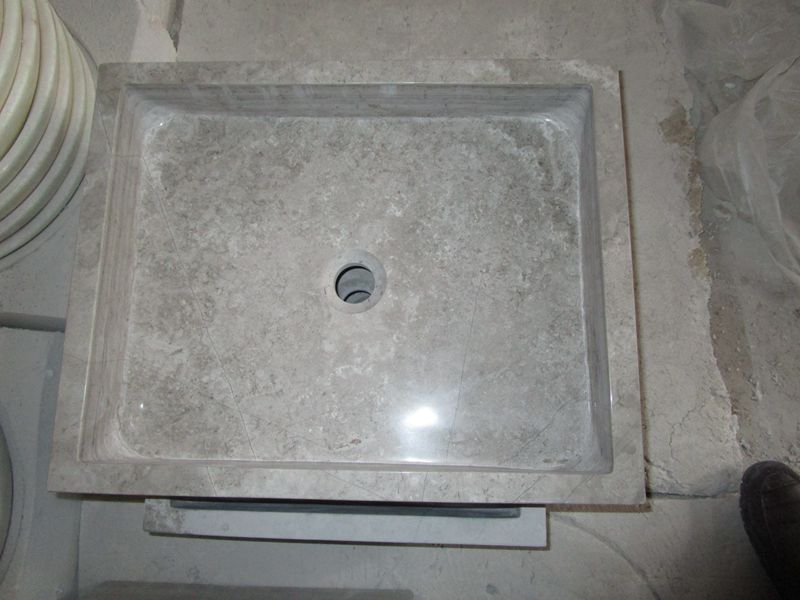 Polished Grey Wood Marble Square Bathroom Vanity Sink Polished Grey Wood Marble Square Bathroom Vanity Sink