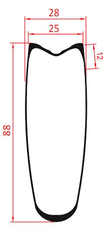 88mm tubular carbon rim 88mm tubular carbon rim