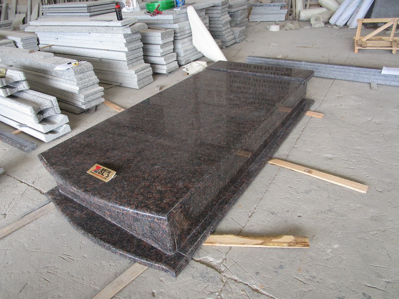 Tan Brown Granite Slovakia Style Single Gravestone Tan Brown Granite Slovakia Style Single Gravestone