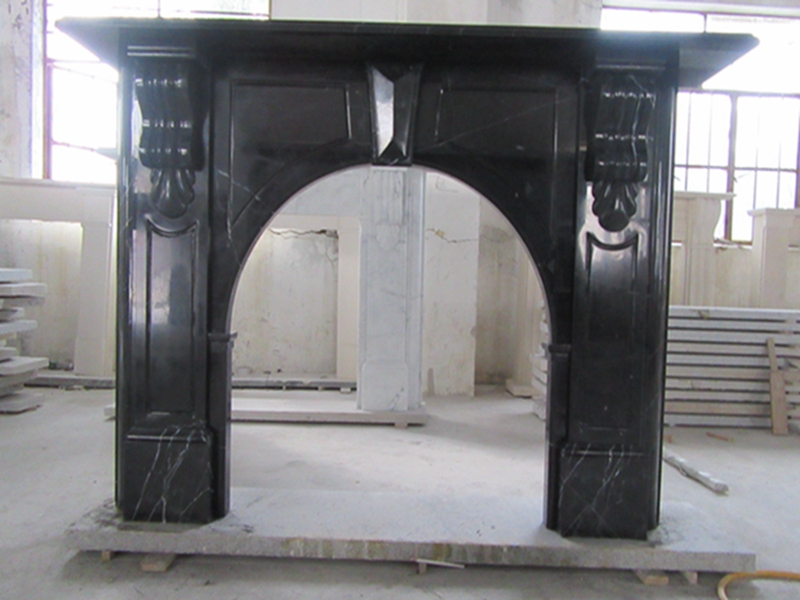 Black Marble Fireplace Mantel