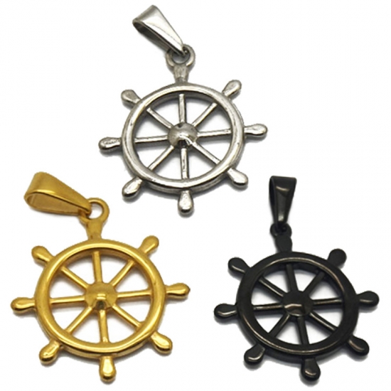 rudder pendant gold rudder pendant gold