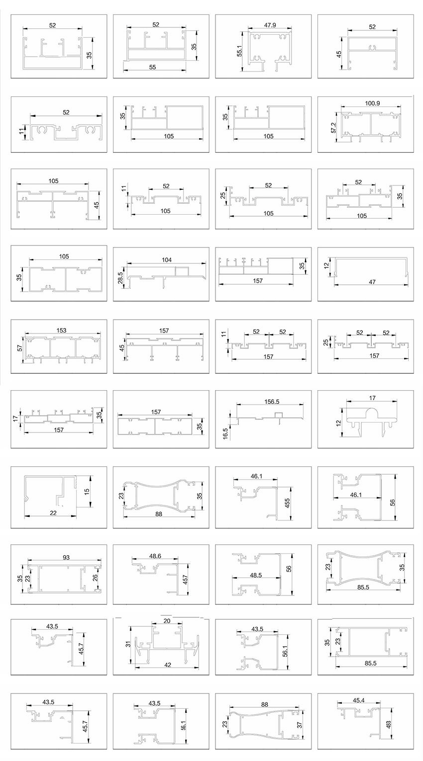 aluminum sliding door draw 