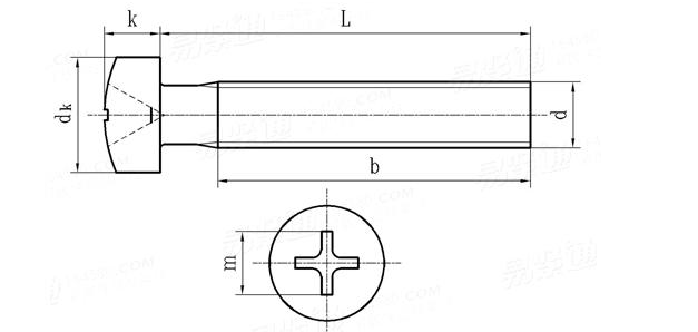 JISB1111 pan head machine screw