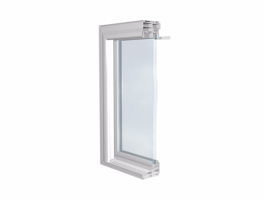 aluminum double glass fix window section