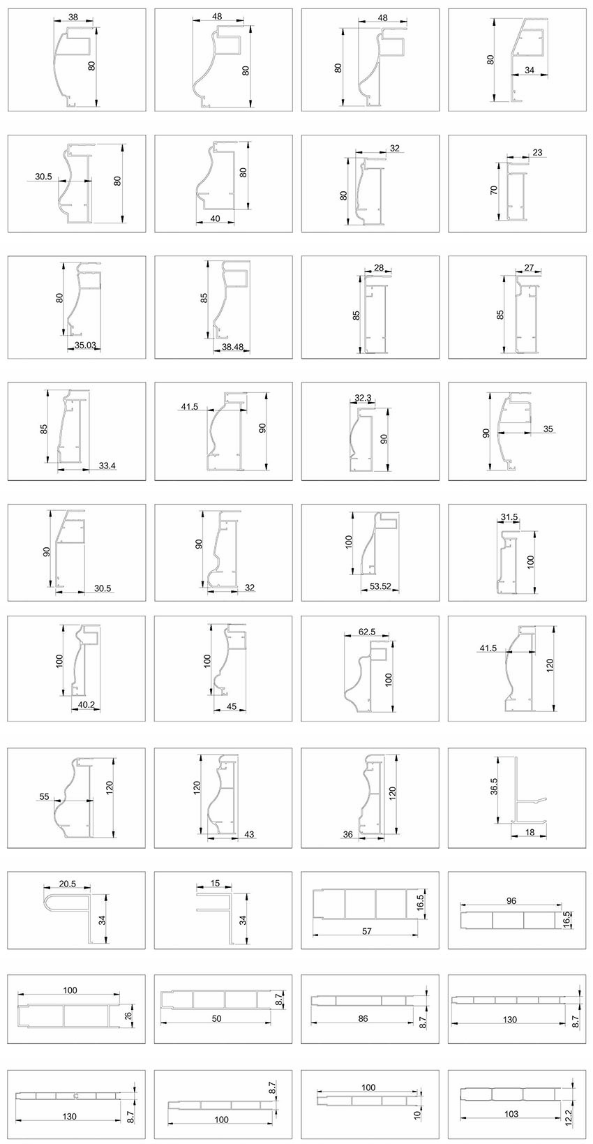 aluminum architrave profile draw