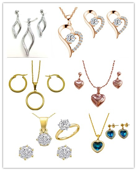 Ocean heart Blue Zircon Jewelry set