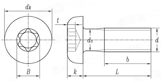 torx pan head screws drawings