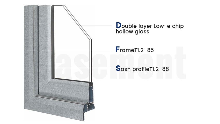 casement door section casement door section