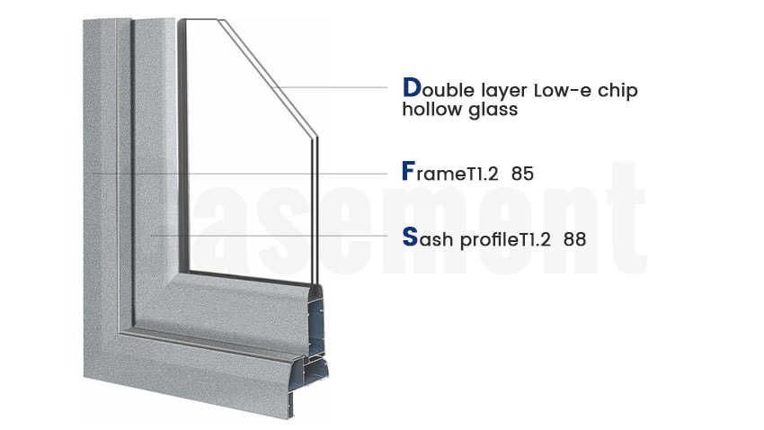 casement door section