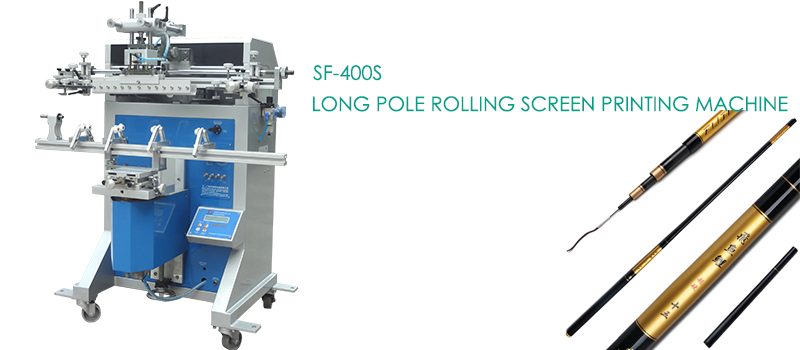 Long pole rolling screen printing machine