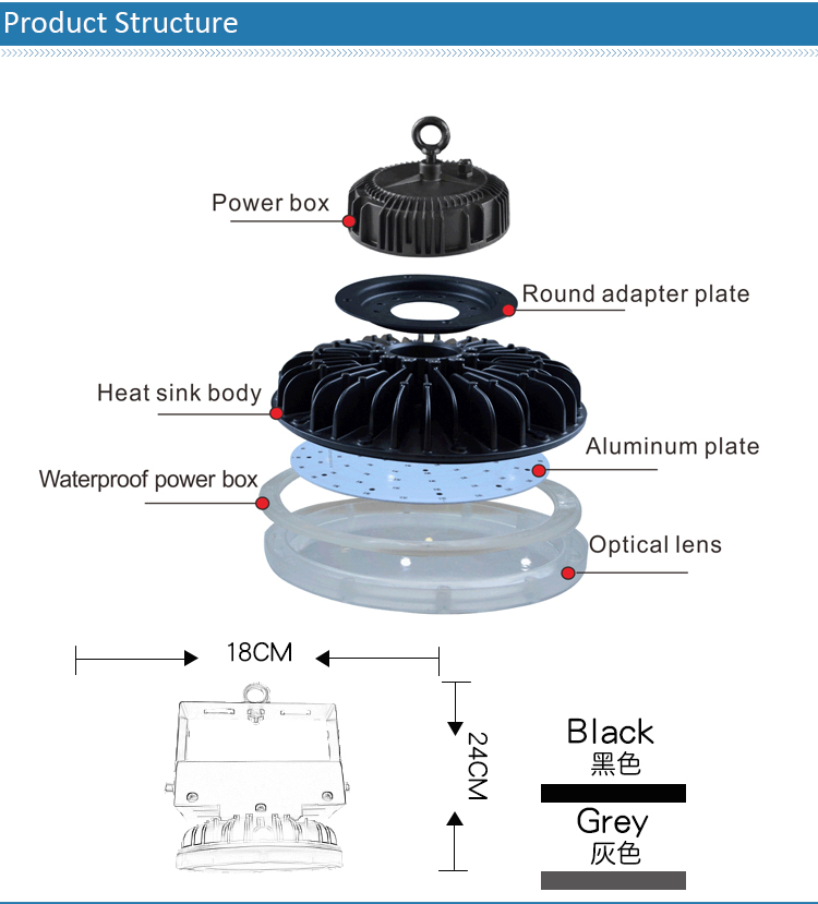 die cast aluminum led high bay lights housing