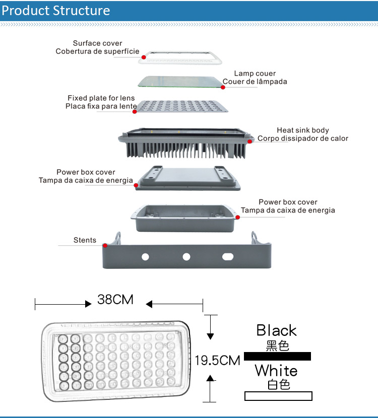 led flood lights housing