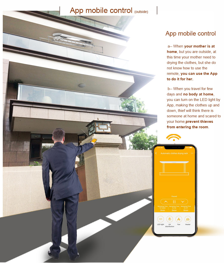 automatic clothes drying rack with app control