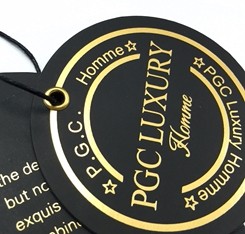 Paper Hang Tag of gold foil logo