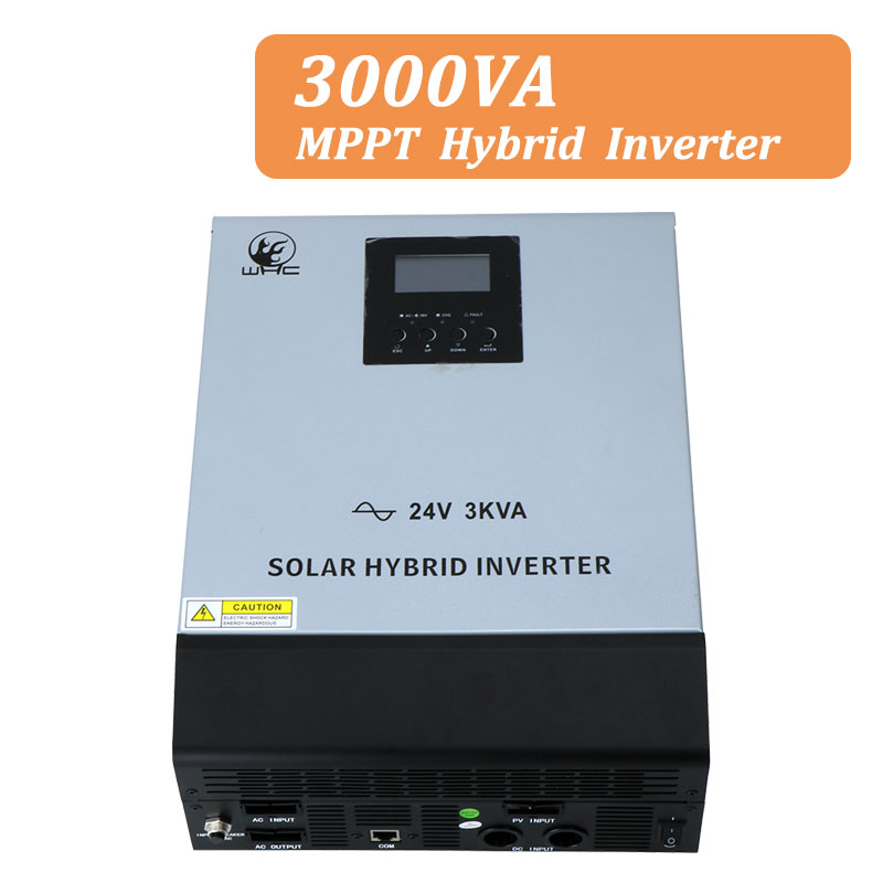 3000VA Pure Sine Wave Off Grid Tie 24V DC To 220V AC Hybrid Solar Power Inverter with lcd logo