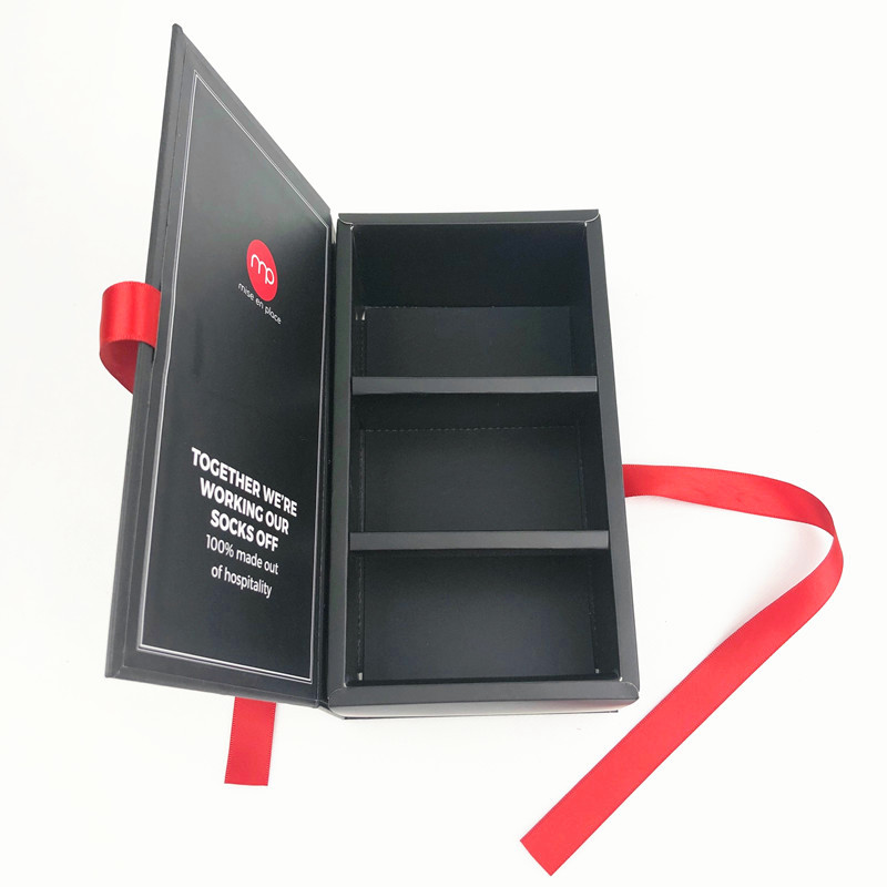 Black Sock Box With Separated Layer Black Sock Box With Separated Layer