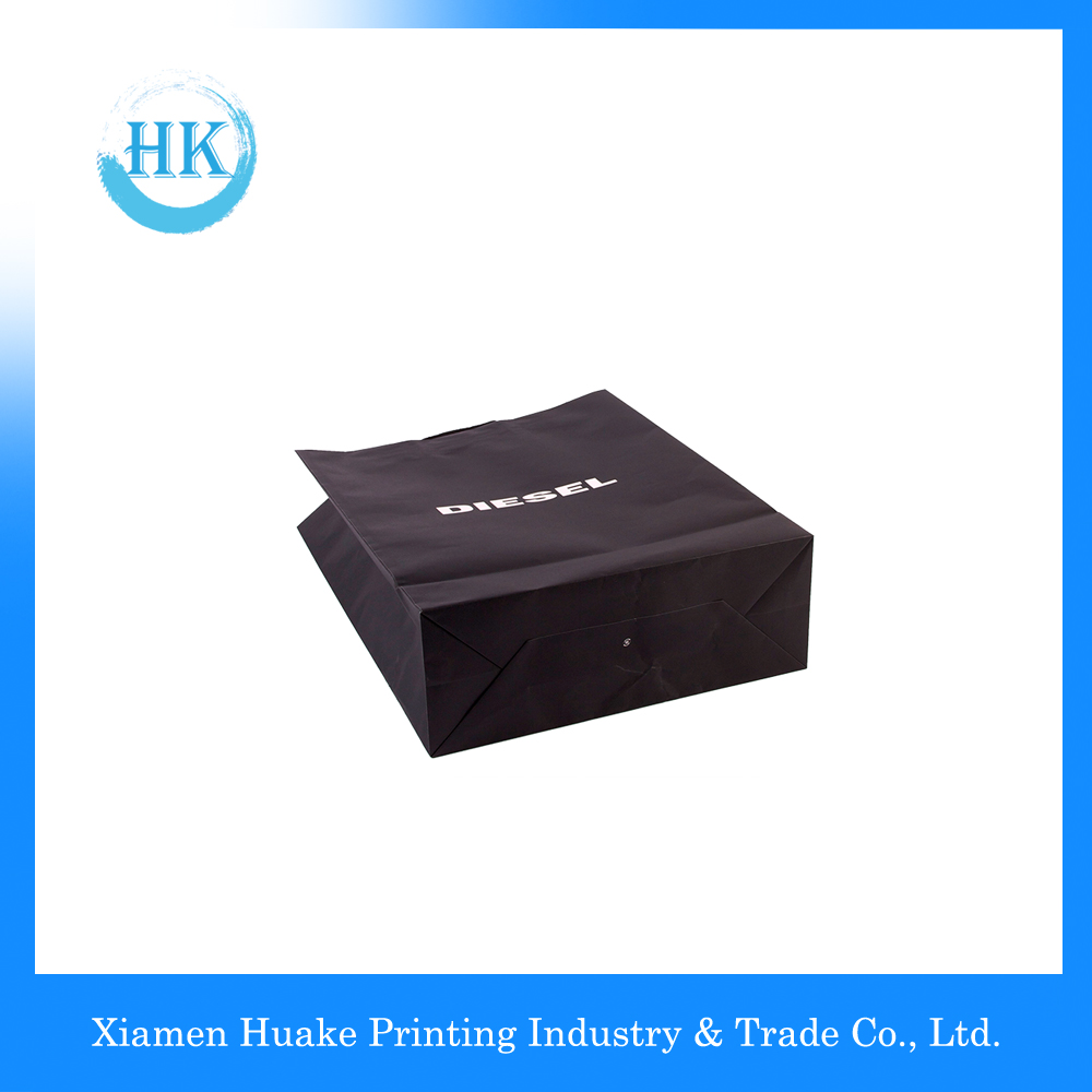 Black Color Environmental Paper Bag With Rope Handle Black Color Environmental Paper Bag With Rope Handle
