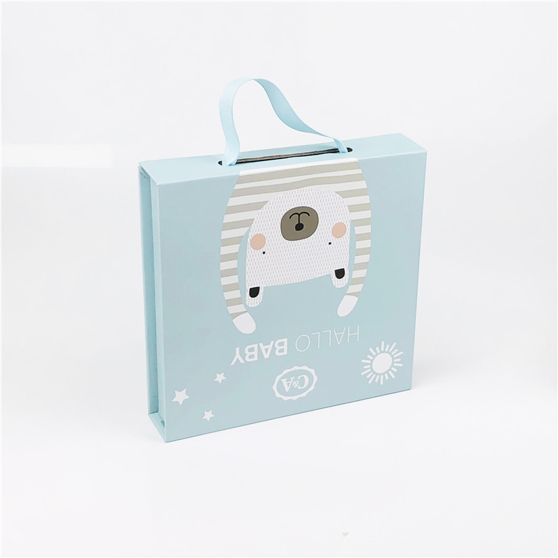 Rigid Paper Box with Ribbon Handle Rigid Paper Box with Ribbon Handle