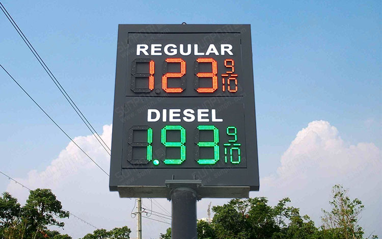 gas station led price sign