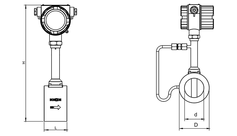 Clamping type vortex flowmeter