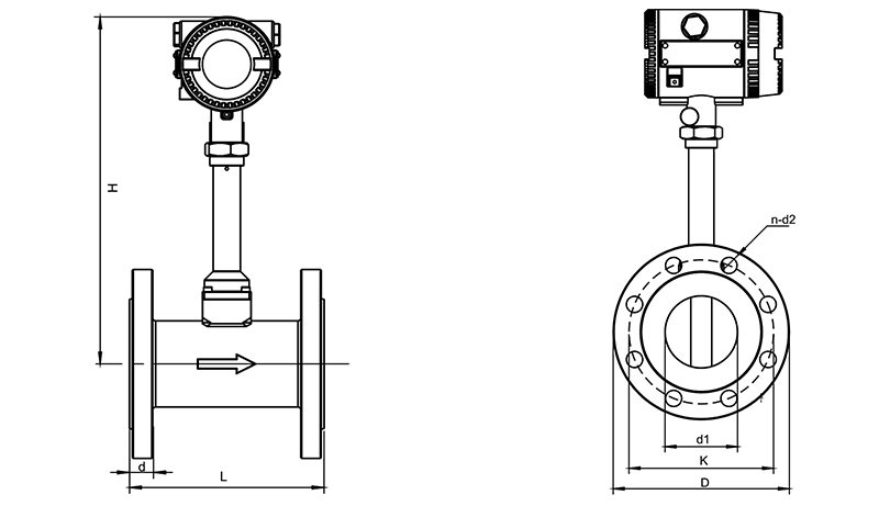flange type vortex flowmeter flange type vortex flowmeter