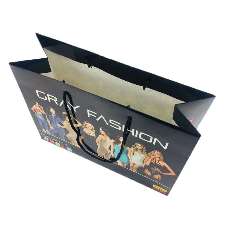 Black laminated paper bags