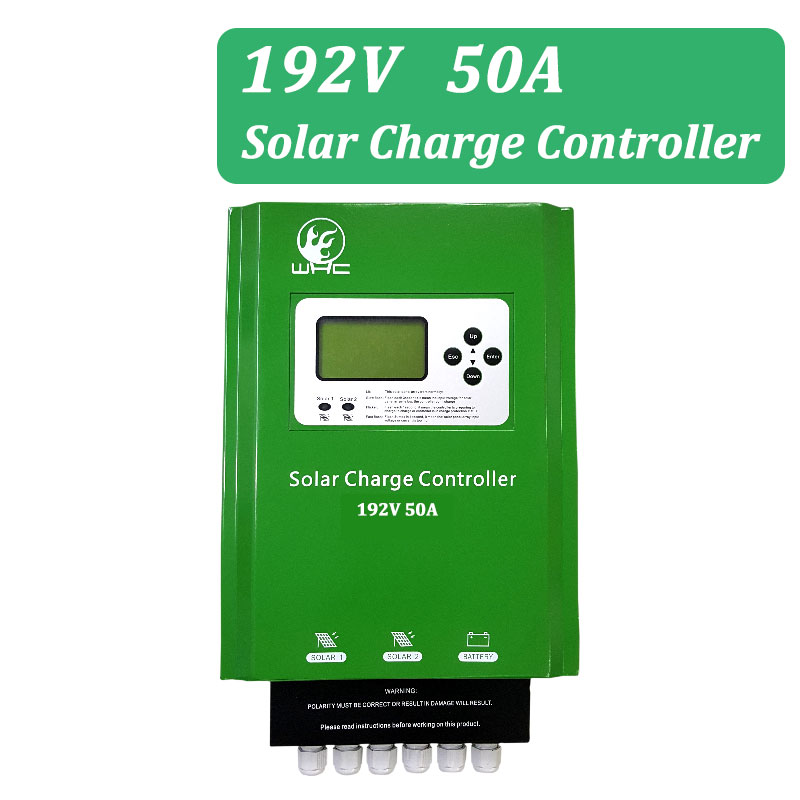 50A 192V PWM Solar Panel Power Energy Charge Controller front side