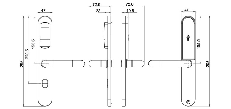 Hotel locks with ERUO mortise