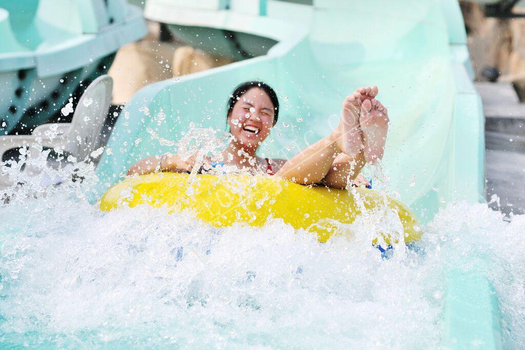 raft slide in amusement park