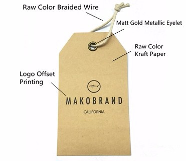 Paper Hang Tag of gold foil logo