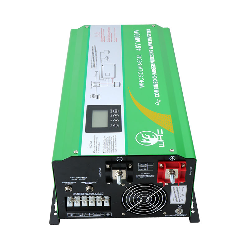 6000W Pure Sine Wave 24V 48V 96V DC To 220V AC Low Frequency Off Grid Solar Power Inverter positive negative