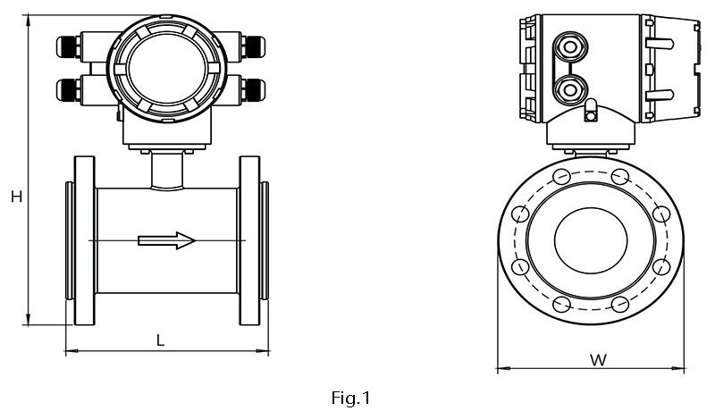 Integrated type dimensional drawing