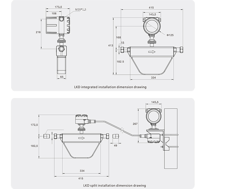 LKC mass flowmeter dimensions 3