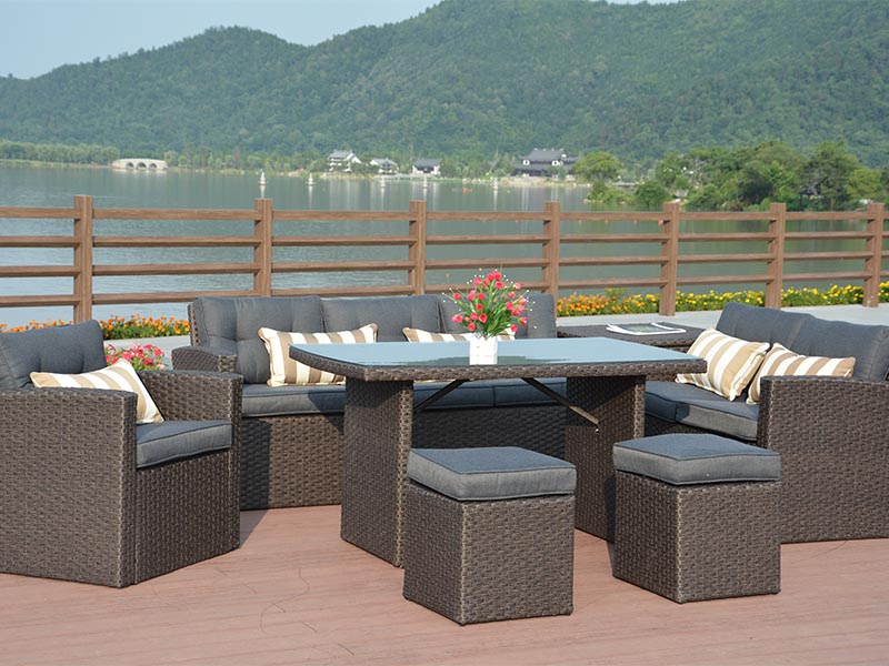 patio rattan sofa set