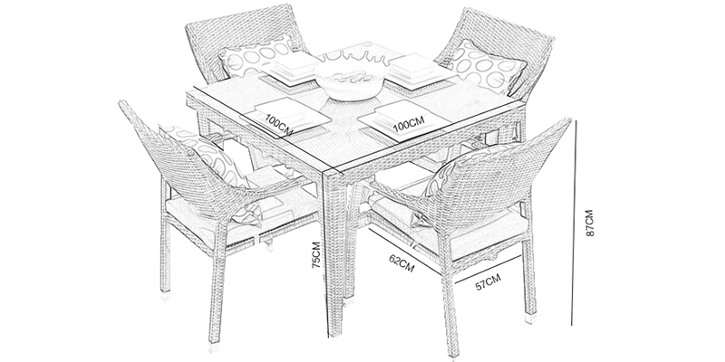 Rattan dining set