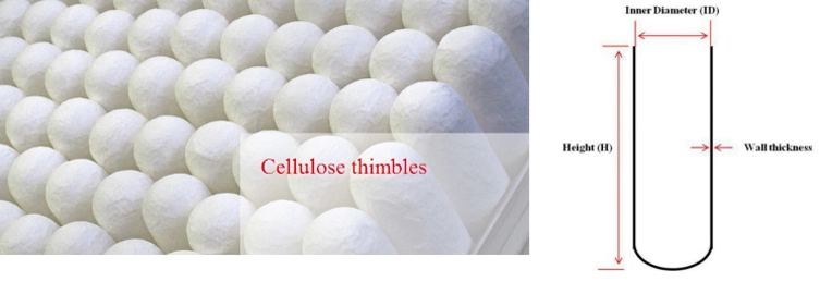 Lab use 80*250mm Cellulose Extraction Thimble For Soxhlet Extractor