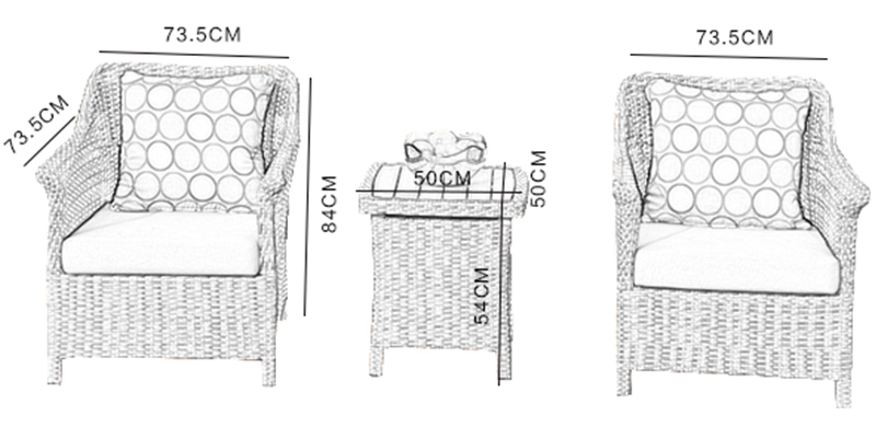 Patio rattan dining set