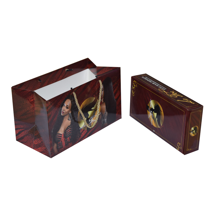 Hair box with paper shopping bag