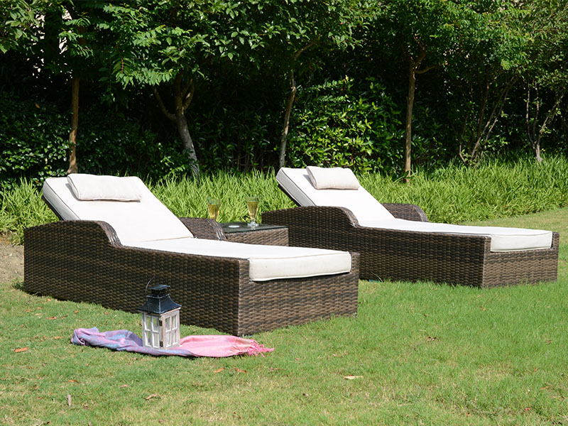 patio rattan sun lounger