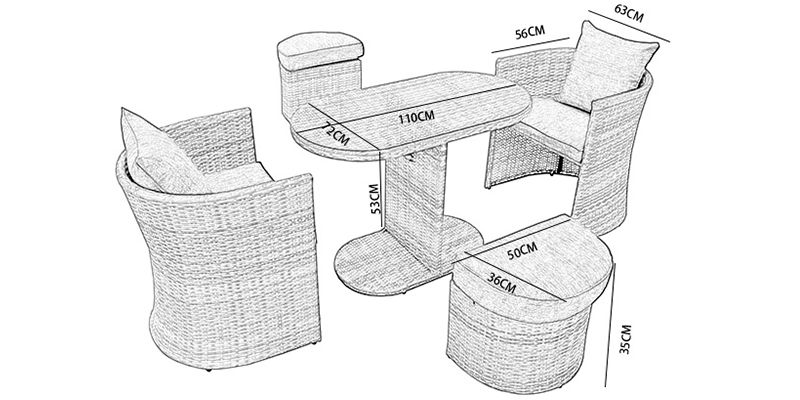 Rattan dining set