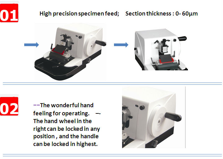 Pathology Slice Manual Tissue Handwheel Microtome Leica type with lowest price