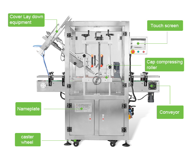 Compressing cap capping machine